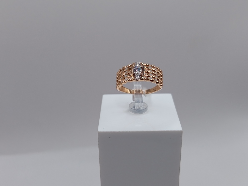 КОЛЬЦО С КАМНЯМИ (Au 585)