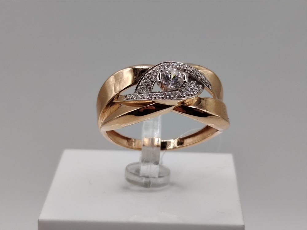 КОЛЬЦО С КАМНЯМИ (Au 585)