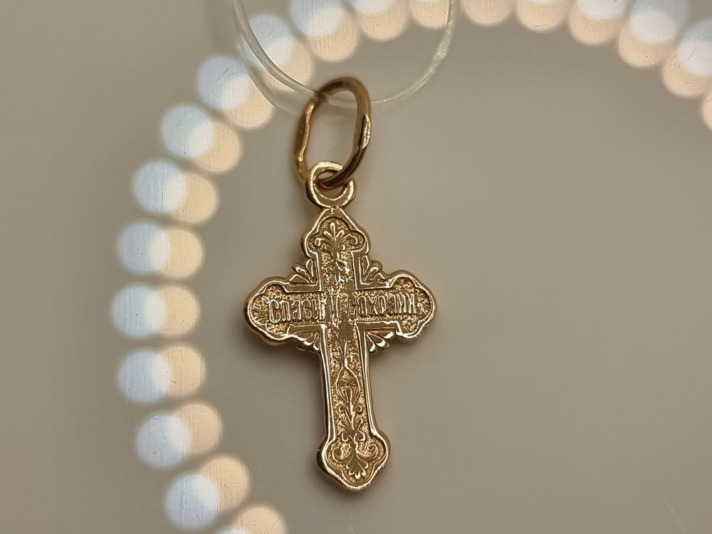 03-0082 ПОДВЕСКА КРЕСТ без камня (Au 585)