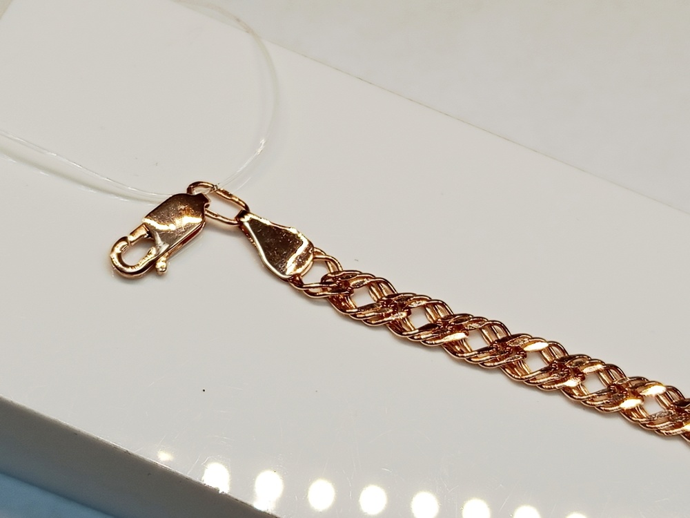 БРАСЛЕТ ПУСТОТЕЛЫЙ Ромб тройной (Au 585)