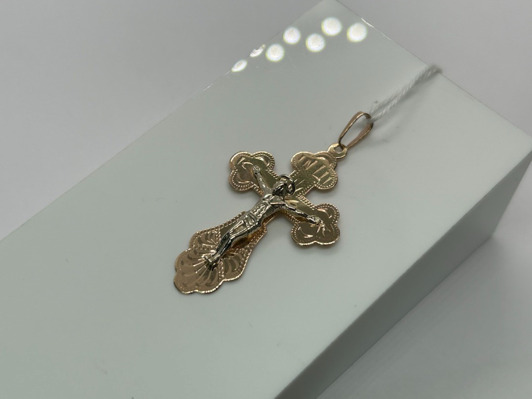 ПОДКБК585 ПОДВЕСКА КРЕСТ БЕЗ КАМНЯ (Au 585)