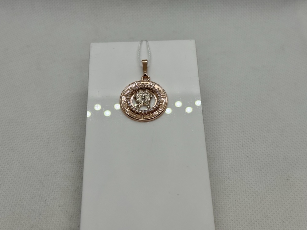 ПОДВЕСКА ЗНАК ЗОДИАКА БЛИЗНЕЦЫ с камнями (Au 585)
