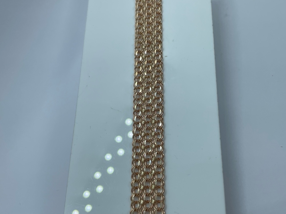 Бисмарк Б50 Трехрядный БРАСЛЕТ ПУСТОТЕЛЫЙ (Au 585)