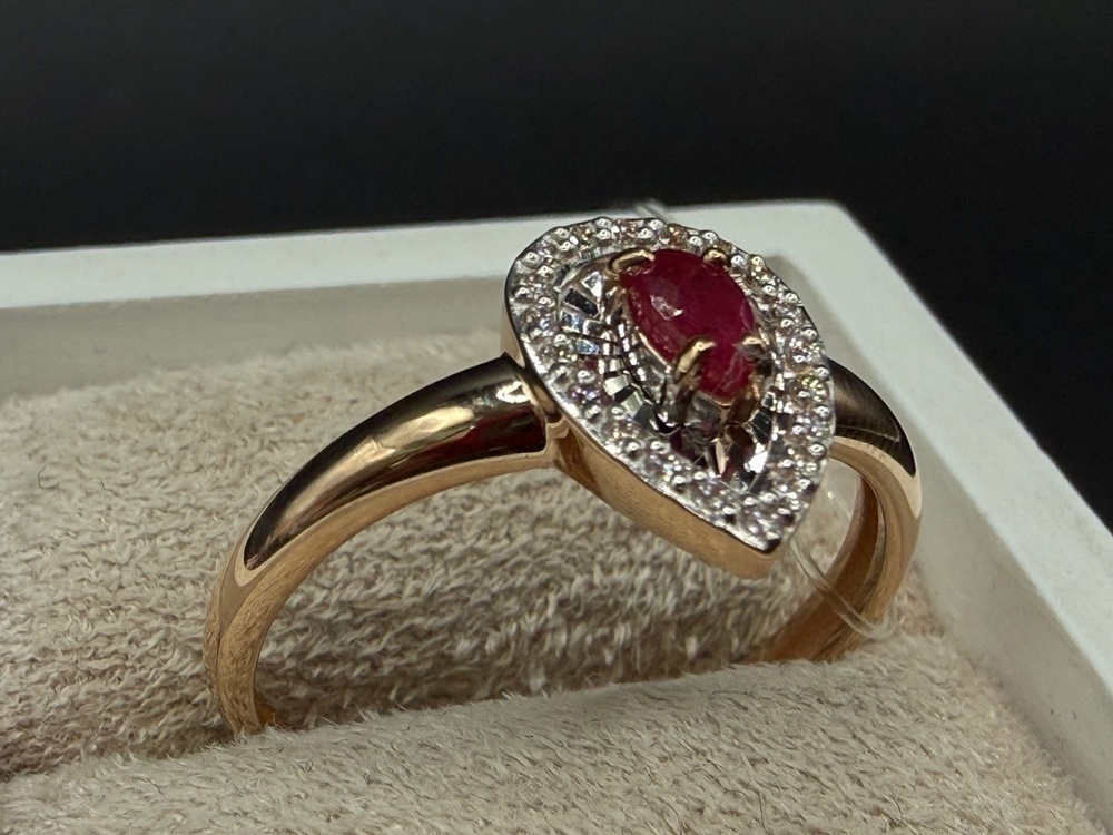 КОЛЬЦО Бриллиант, рубин (Au 585)