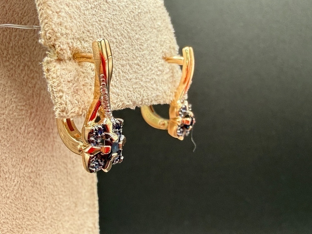 СЕРЬГИ Бриллиант, сапфир (Au 585)