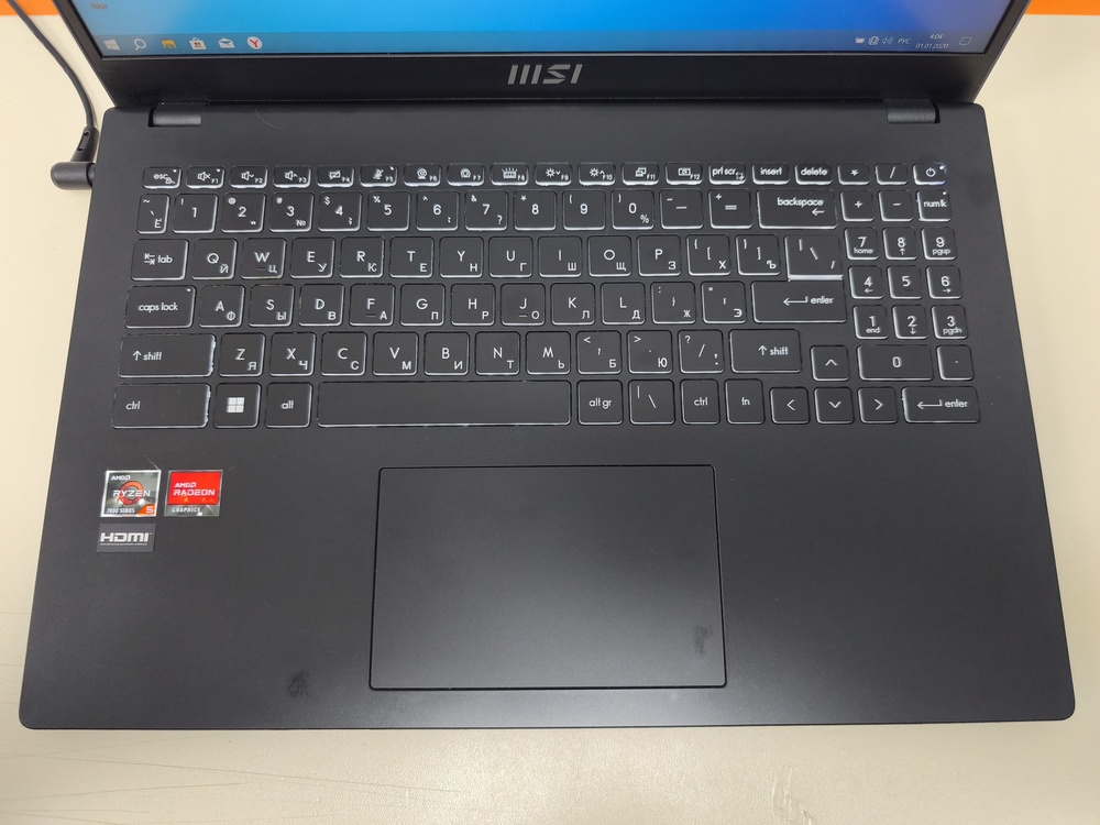 Ноутбук MSI; Ryzen 5 7530U, AMD Radeon (TM) Graphics, 8 Гб, 256 Гб, Нет