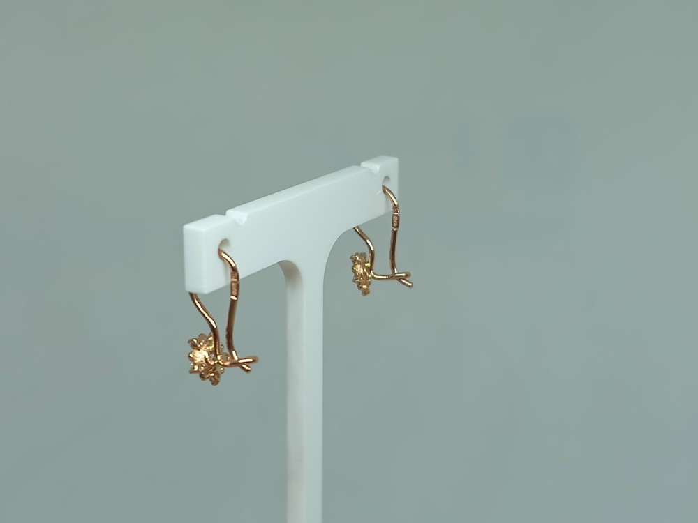 СЕРЬГИ ПЕТЕЛЬКА с камнями (Au 585)