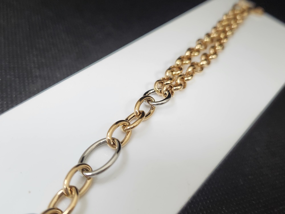 Т-26285 БРАСЛЕТ ПУСТОТЕЛЫЙ Фантазия (Au 585)