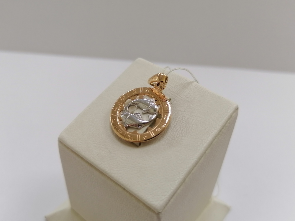 5236/рыбы ПОДВЕСКА ЗНАК ЗОДИАКА РЫБЫ (Au 585)