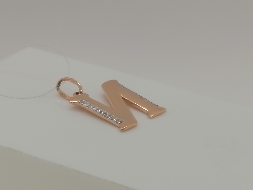 ПОДВЕСКА БУКВА И с камнями (Au 585)