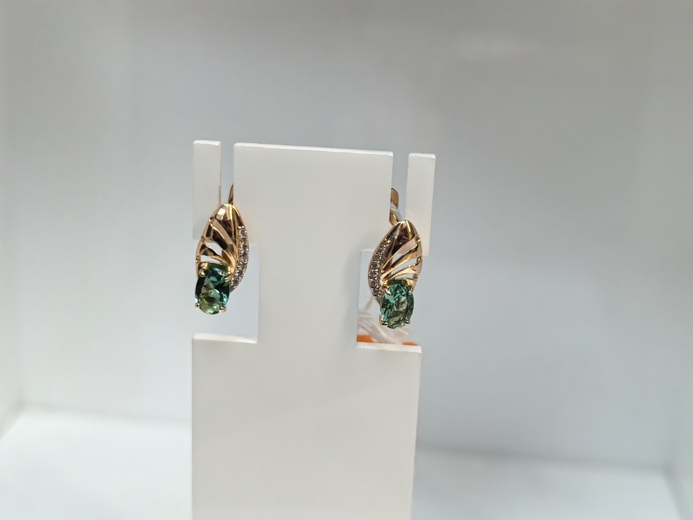 СКМИ585 СЕРЬГИ С КАМНЯМИ (Au 585)