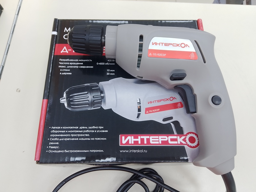 Дрель-безударная Интерскол Д-10/420ЭР ПРОМО (672.1.0.00)