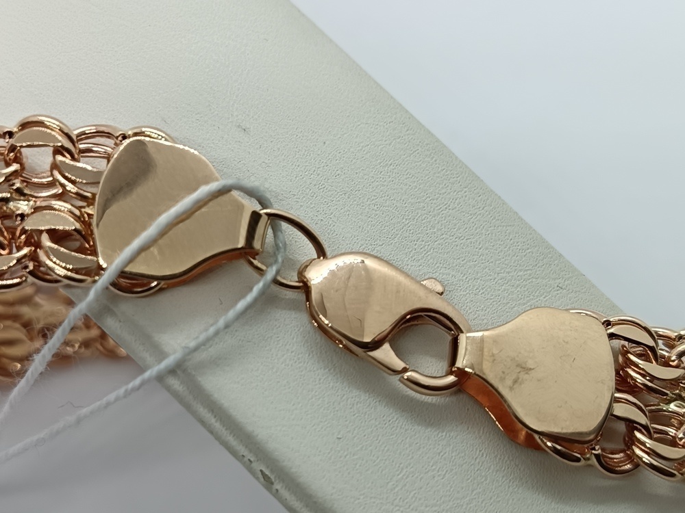 Бисмарк Б100 Двухрядный БРАСЛЕТ ПУСТОТЕЛЫЙ Бисмарк (Au 585)