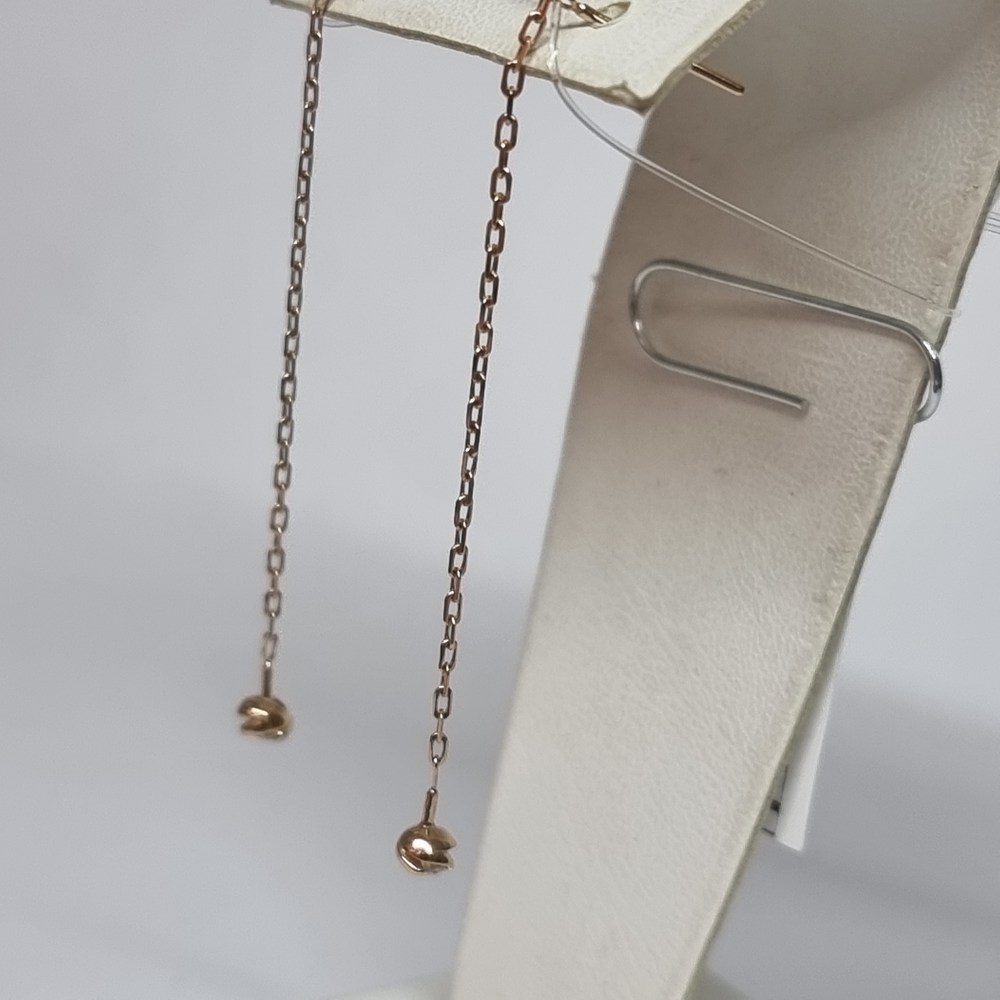 04-62-0148-00 СЕРЬГИ ПРОДЕВКИ с камнем (Au 585)