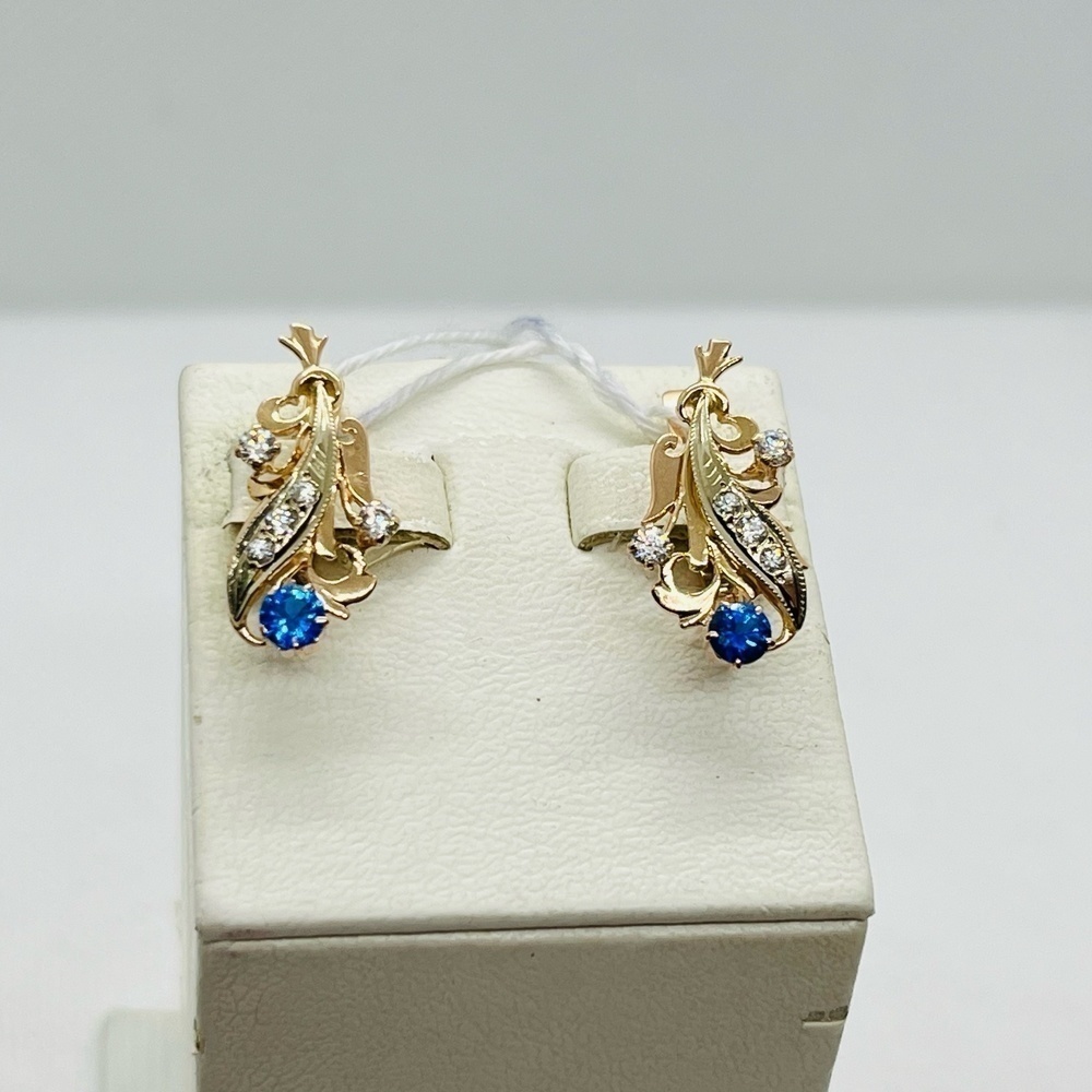 СКМИ585 СЕРЬГИ С КАМНЯМИ (Au 585)