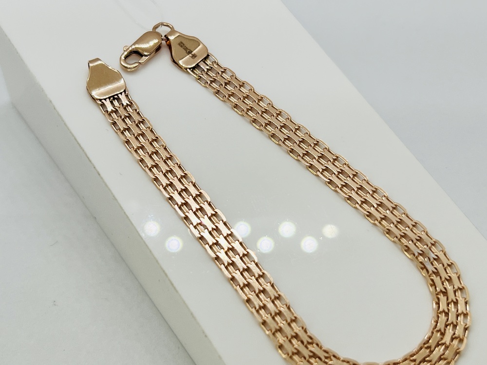 БРАСЛЕТ ПОЛНОВЕСНЫЙ Бисмарк машинный (Au 585)