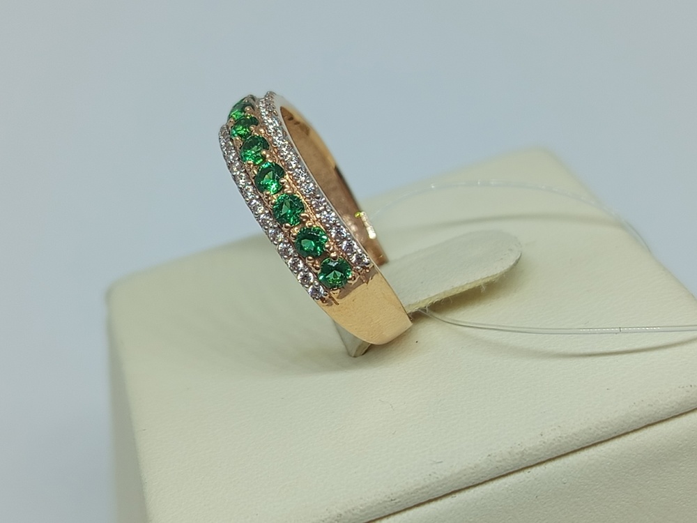 КОЛЬЦО С КАМНЯМИ (Au 585)