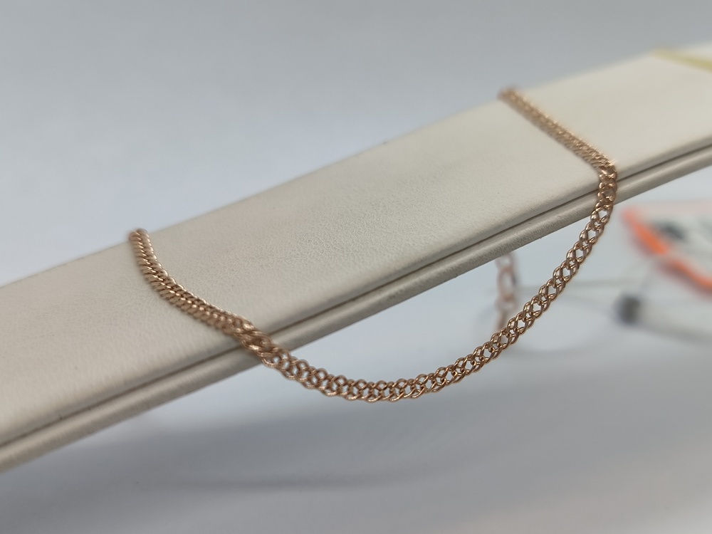 БРАСЛЕТ ПУСТОТЕЛЫЙ Ромб двойной Au 585