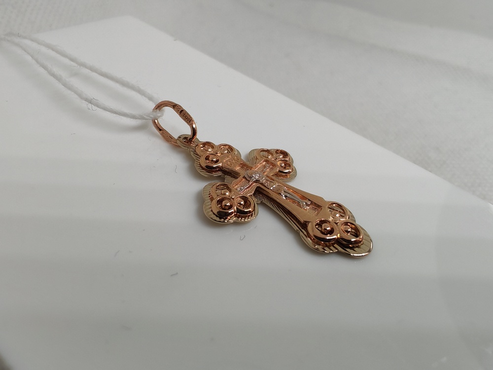 ПОДКБК585 ПОДВЕСКА КРЕСТ БЕЗ КАМНЯ (Au 585)