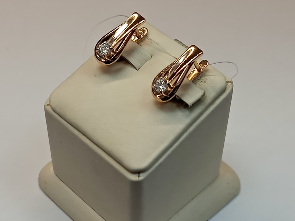 СЕРЬГИ С КАМНЕМ (Au 585)