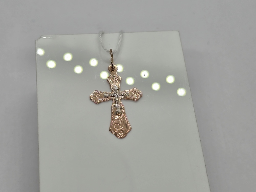 ПОДКБК585 ПОДВЕСКА КРЕСТ БЕЗ КАМНЯ (Au 585)