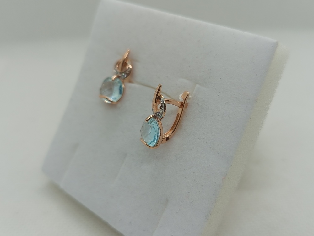 СКМИ585 СЕРЬГИ С КАМНЯМИ (Au 585)