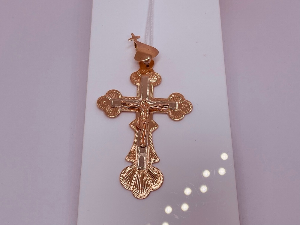 ПОДКБК585 ПОДВЕСКА КРЕСТ БЕЗ КАМНЯ (Au 585)