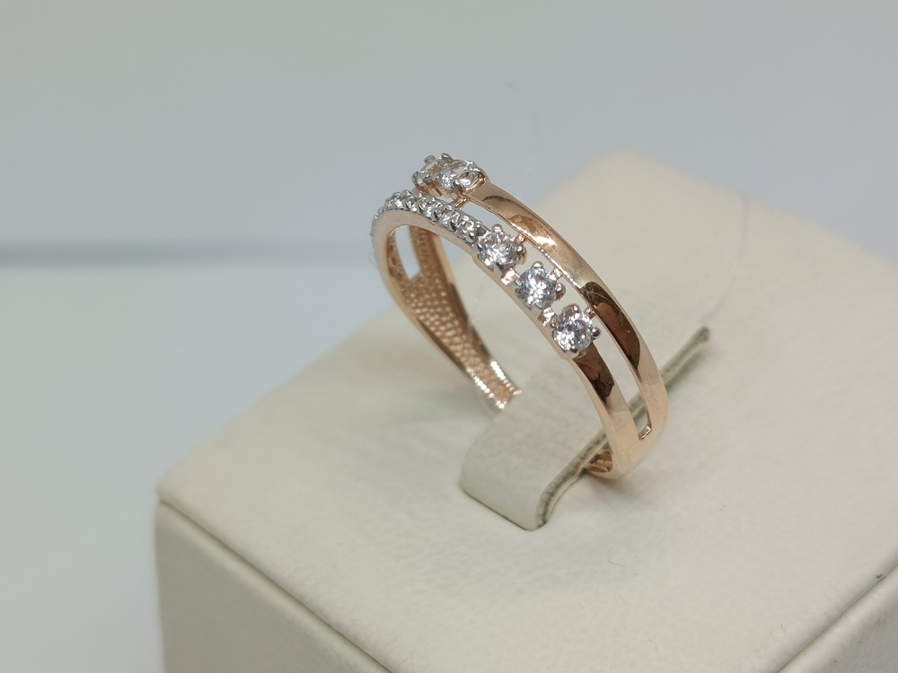 КОЛЬЦО С КАМНЯМИ (Au 585)