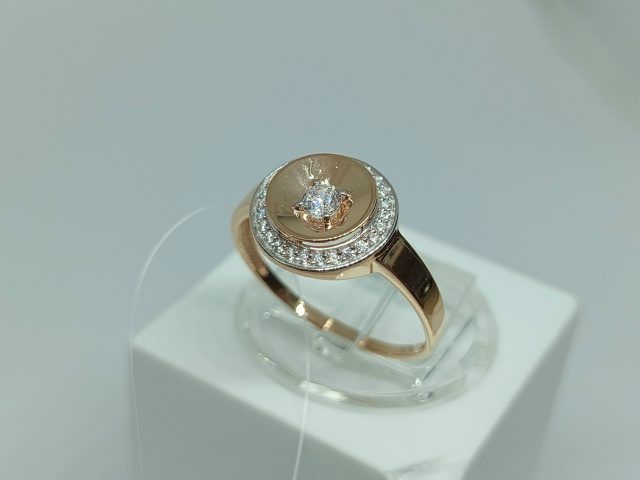 КОЛЬЦО С КАМНЯМИ (Au 585)