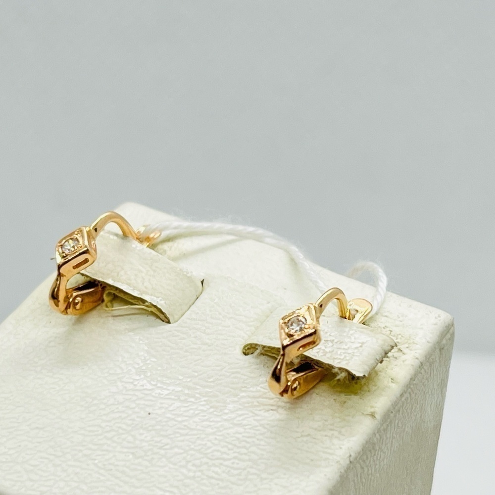 СКМ585 СЕРЬГИ С КАМНЕМ (Au 585)