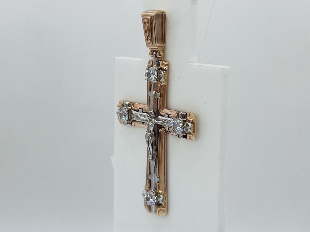 ПОДВЕСКА КРЕСТ с камнями (Au 585)