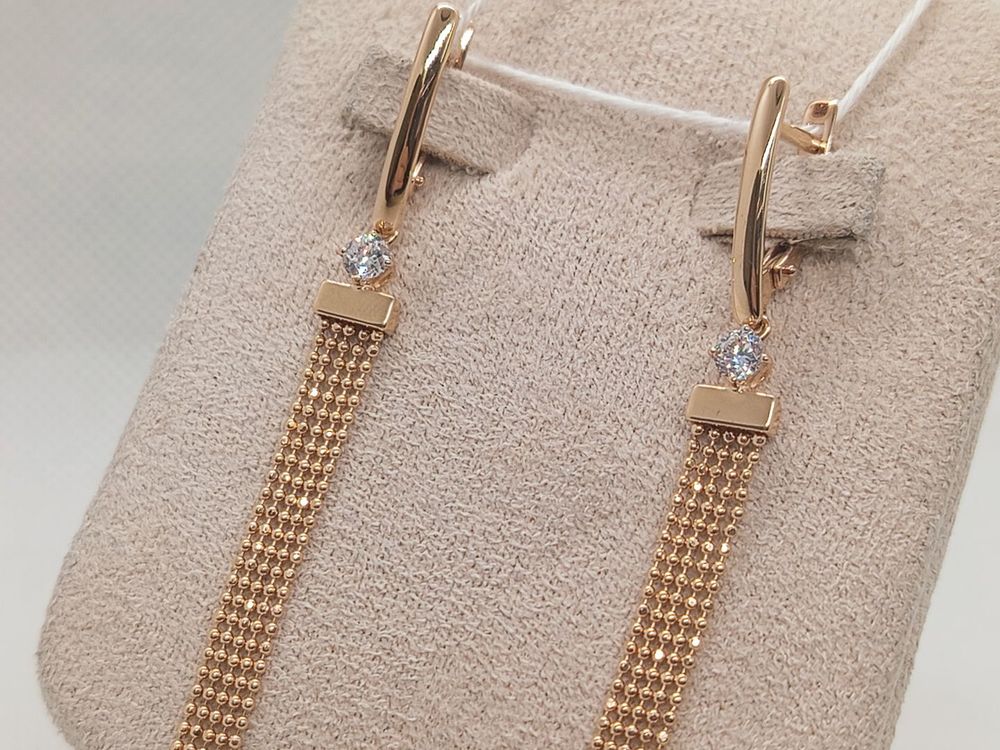 СЕРЬГИ С КАМНЕМ (Au 585)