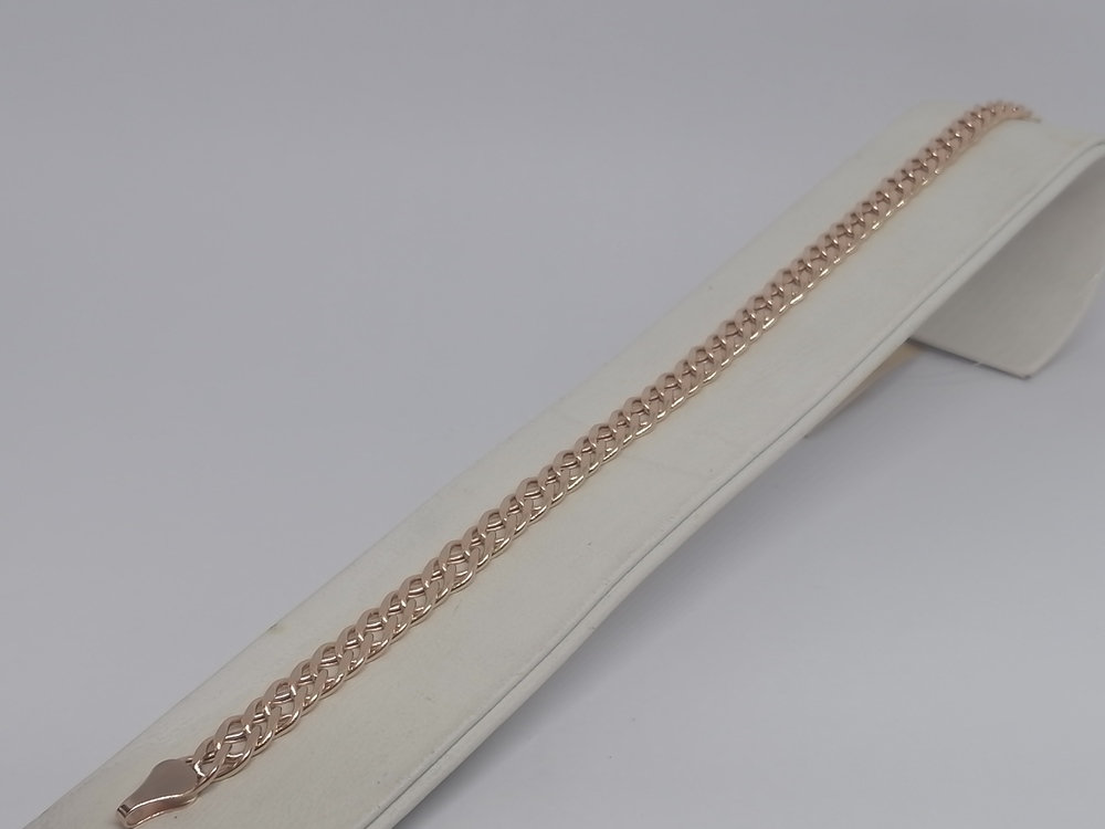 7100154П-21 БРАСЛЕТ ПУСТОТЕЛЫЙ Ромб двойной (Au 585)