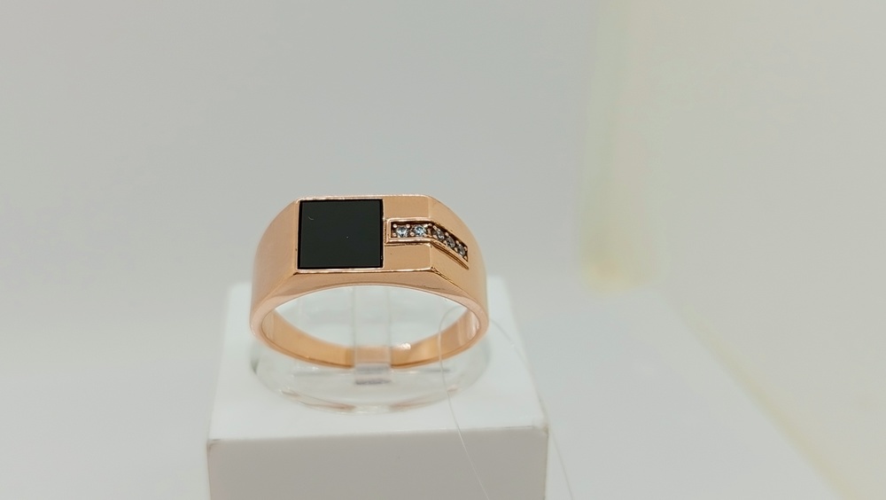 08-540143 КОЛЬЦО ПЕЧАТКА с камнями (Au 585)