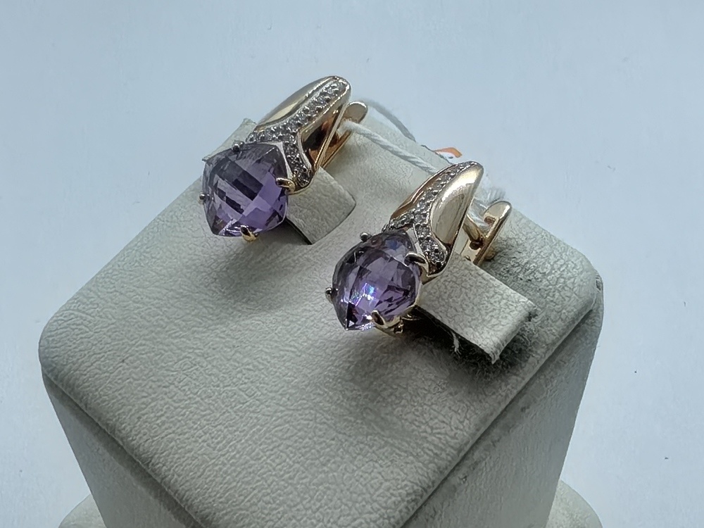 СКМИ585 СЕРЬГИ С КАМНЯМИ (Au 585)