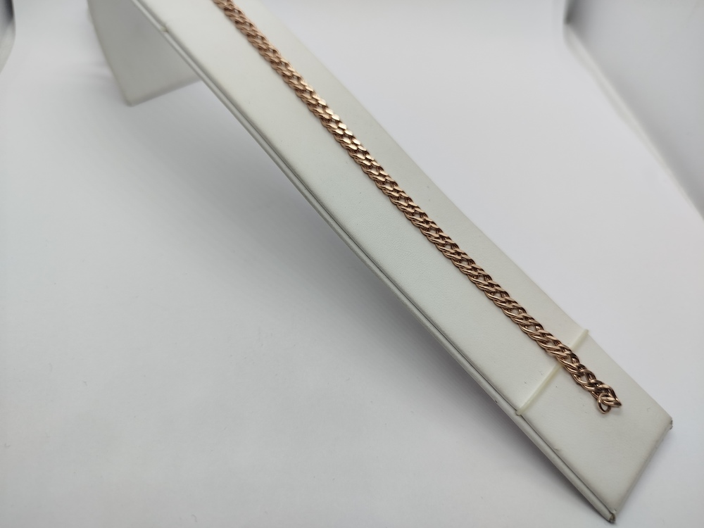 БРАСЛЕТ ПУСТОТЕЛЫЙ Ромб двойной Au 585