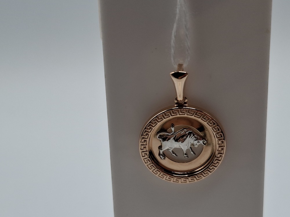 ПОДЗЗТ585 ПОДВЕСКА ЗНАК ЗОДИАКА ТЕЛЕЦ (Au 585)