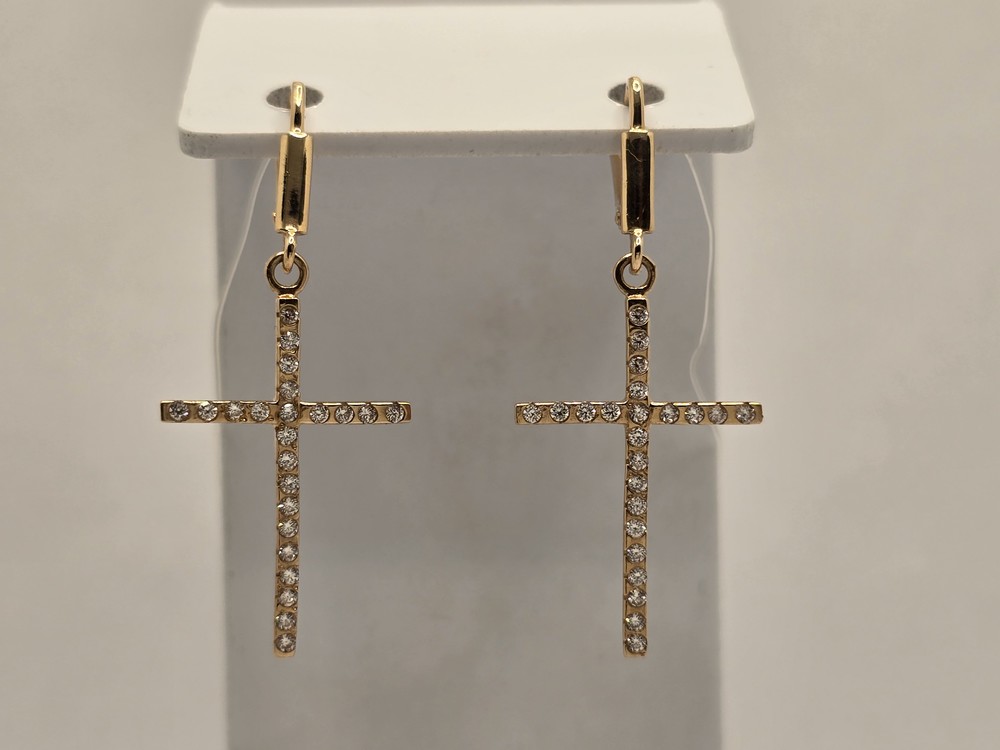 12168 СЕРЬГИ С КАМНЯМИ (Au 585)