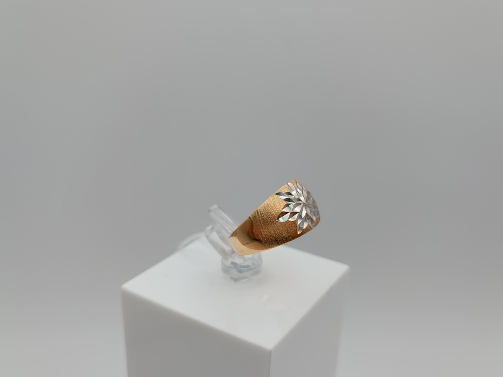 КОЛАЛМ585 КОЛЬЦО С АЛМАЗНОЙ ГРАНЬЮ (Au 585)