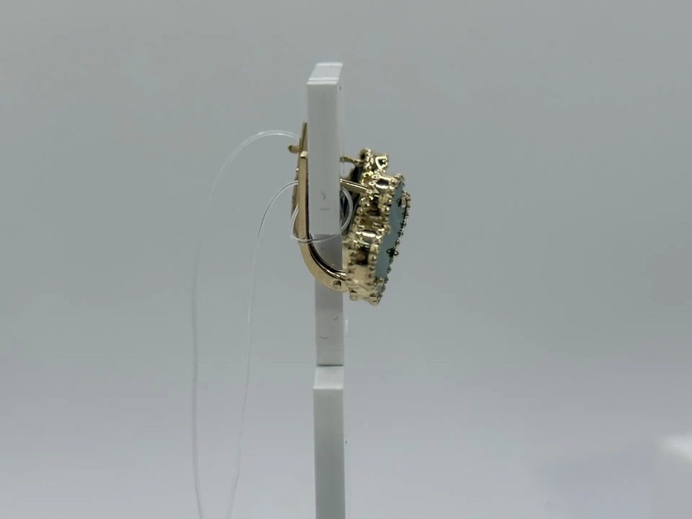 СЕРЬГИ МАЛАХИТ (Au 585)