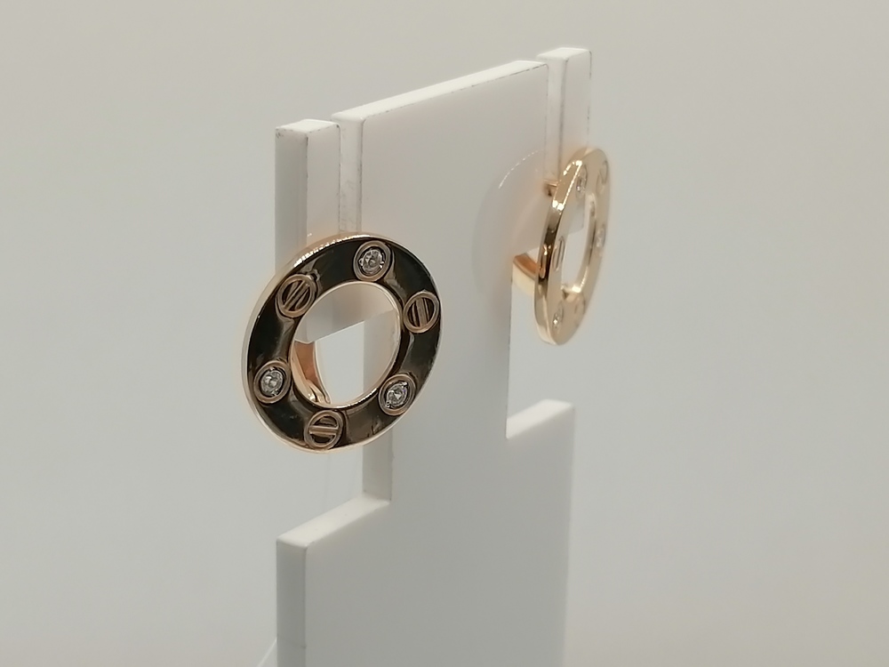 1202123 СЕРЬГИ С КАМНЯМИ (Au 585)