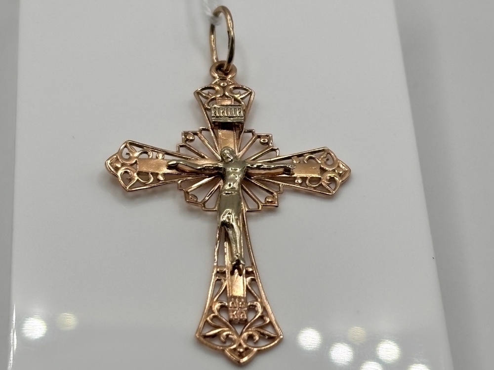 ПОДКБК585 ПОДВЕСКА КРЕСТ БЕЗ КАМНЯ (Au 585)