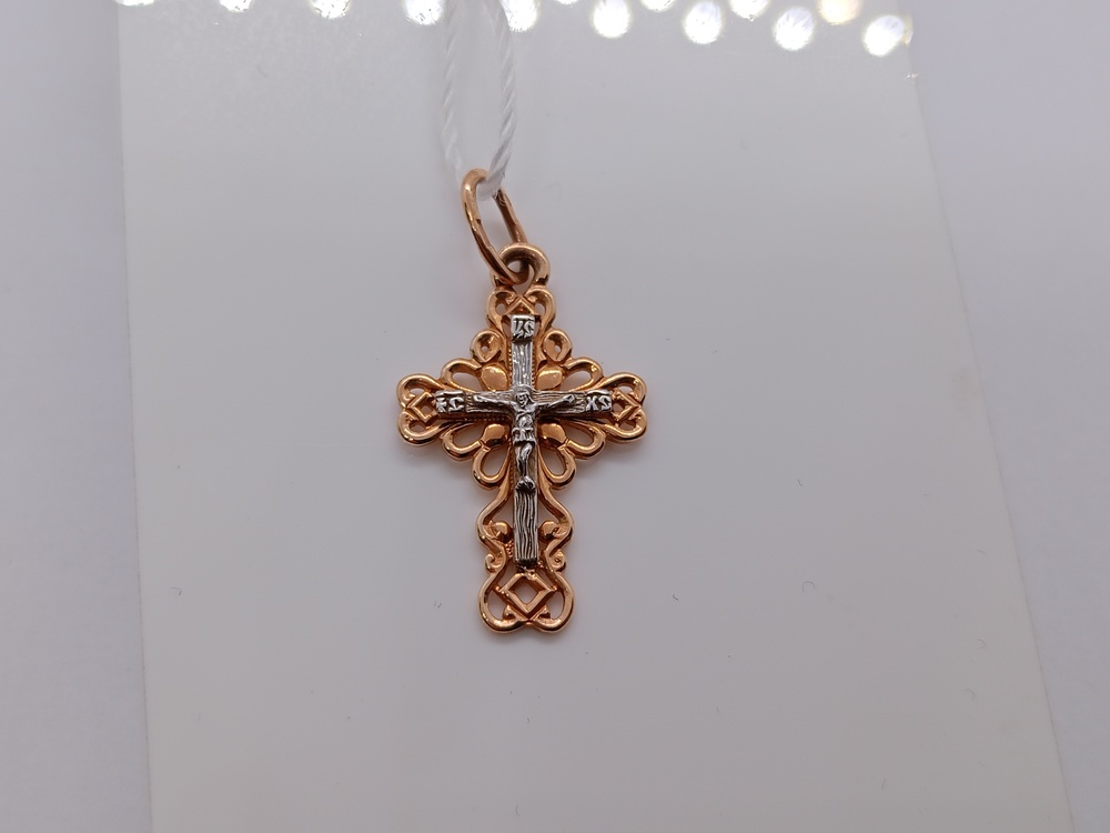 ПОДВЕСКА КРЕСТ БЕЗ КАМНЯ (Au 585)