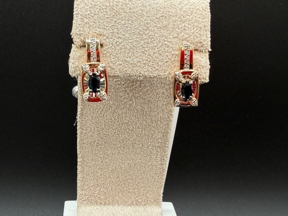 СЕРЬГИ Бриллиант, сапфир (Au 585)