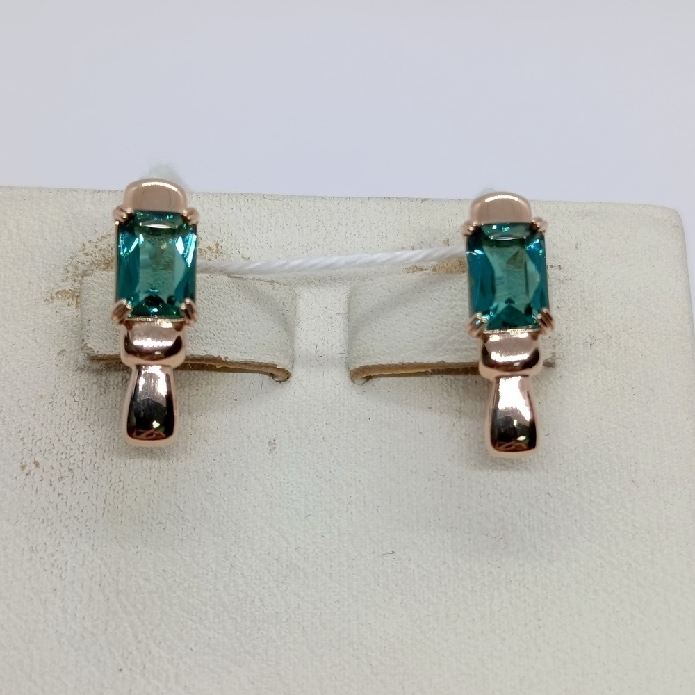 СКМ585 СЕРЬГИ С КАМНЕМ (Au 585)