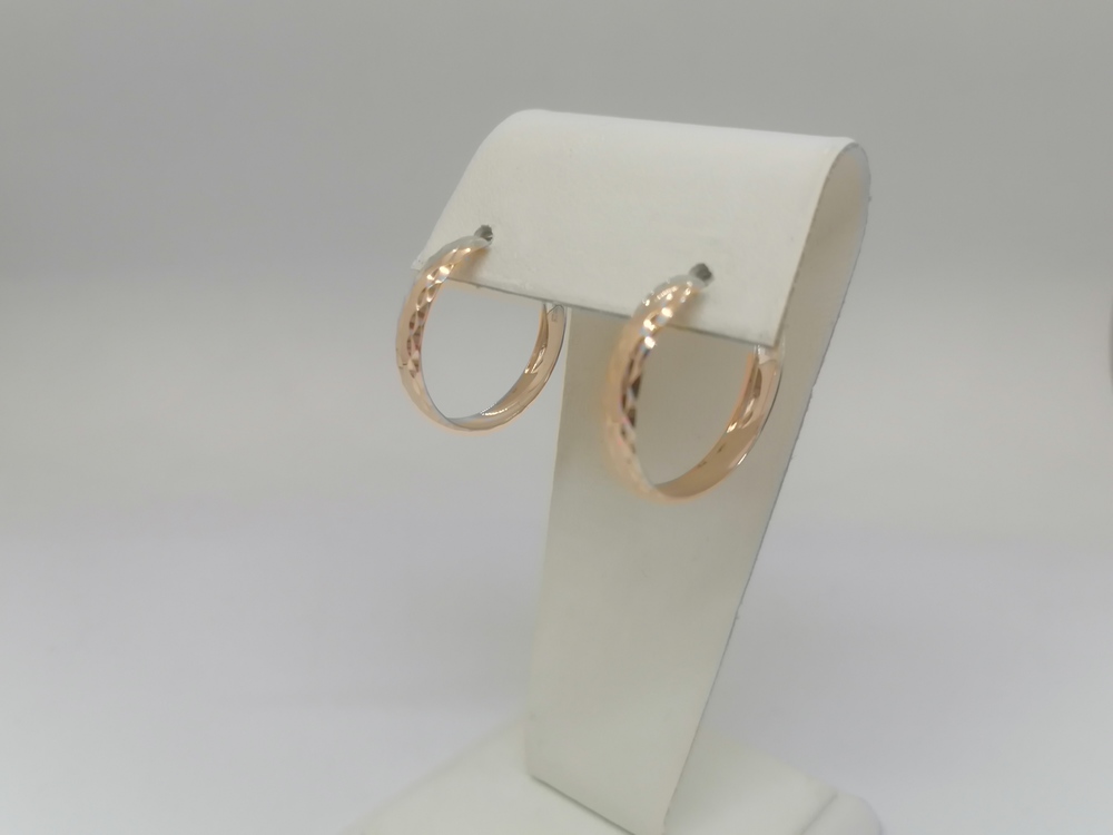 08-0316 СЕРЬГИ КОНГО Рифленые (Au 585)