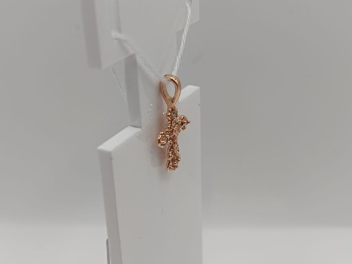 ПОДККИ585 ПОДВЕСКА КРЕСТ С КАМНЯМИ (Au 585)