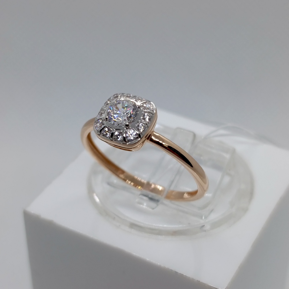 КОЛЬЦО С КАМНЯМИ (Au 585)