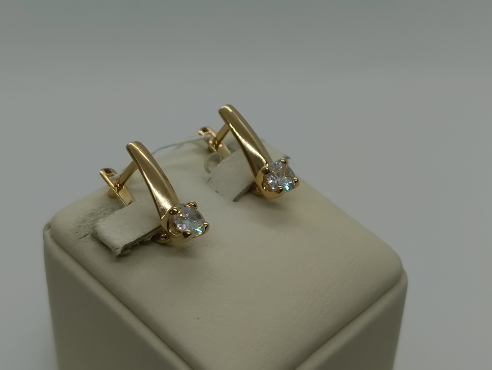 СКМ585 СЕРЬГИ С КАМНЕМ (Au 585)