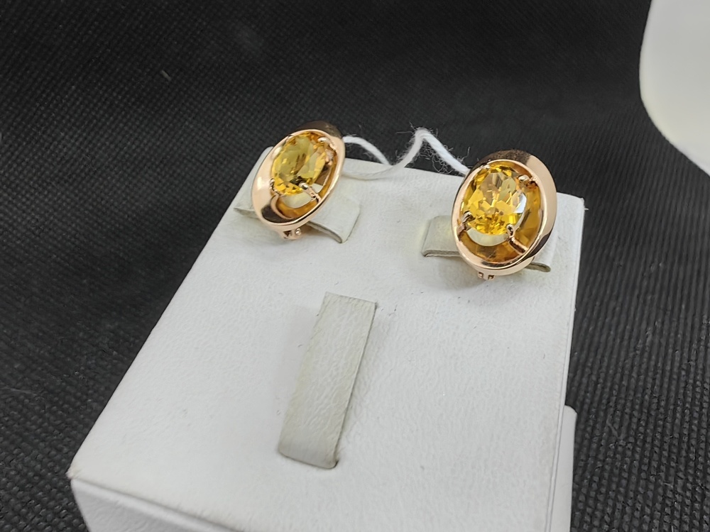 СЕРЬГИ С КАМНЕМ (Au 585)